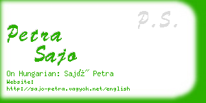 petra sajo business card